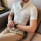 Dark Striped Short Sleeve Shirt