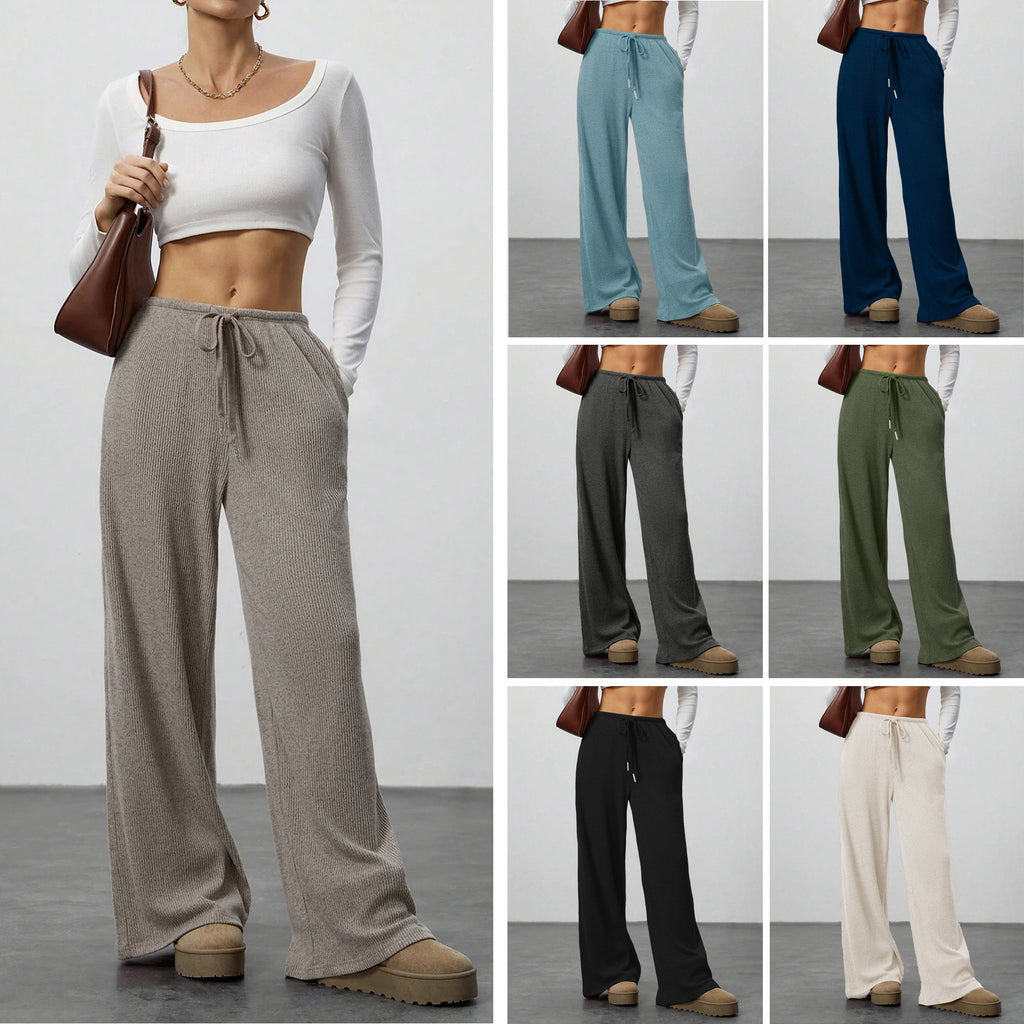 Damen einfarbige lässige gerade Hose