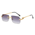 Frameless Trimming Leopard Head Sunglasses