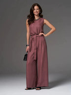 Women's Loose Casual Sleeveless Wide-Leg Pants Set