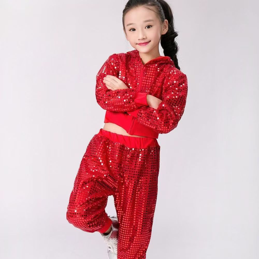 Childrens Sequined Hip-hop Street Dance Performance Cheerleading Team Sportswear