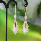 Çift Kadınlar İçin Şık Blingbling - Gözyaşı Damlası Sallantılı Küpe