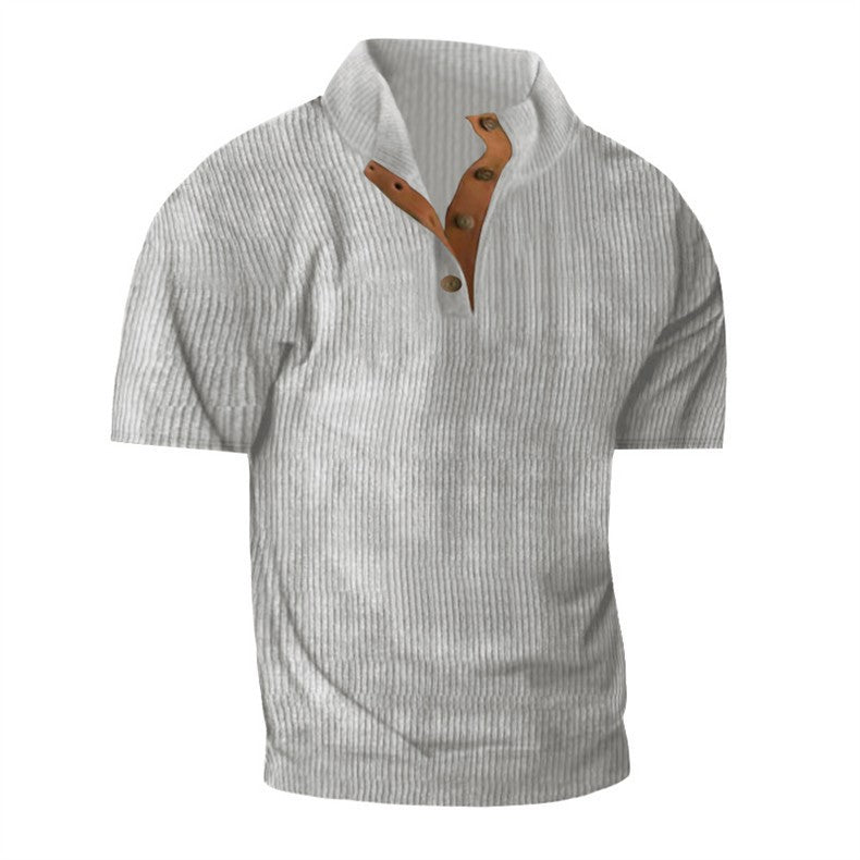 Men's Outdoor Casual Stand Collar Short-Sleeve Corduroy