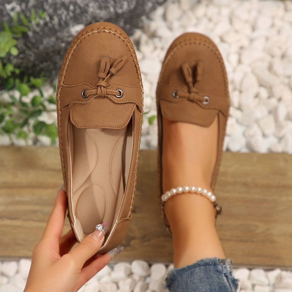 Mocassins pour femmes à bout rond, à la mode, antidérapants, souples et confortables