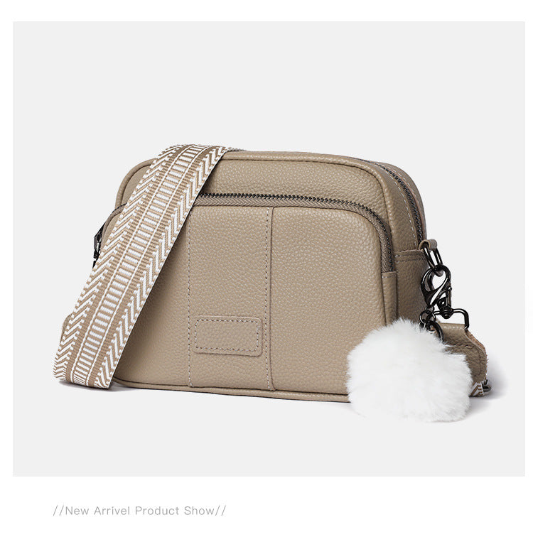 Sac à bandoulière polyvalent en cuir véritable pour femme, nouvelle tendance