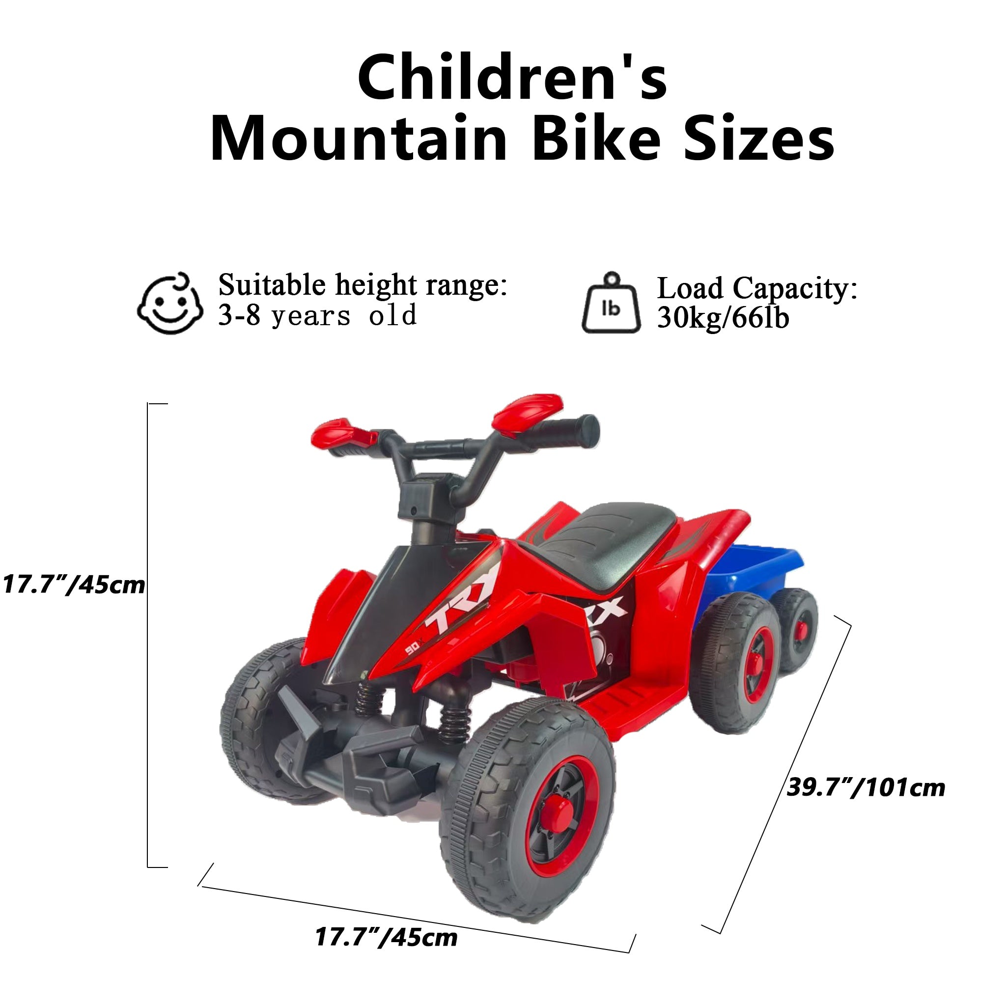 6V Battery Powered Kids Electric Vehicle, Kids Ride On ATV, 4 Wheeler Quad W Headlights, MP3, USB, Volume Control, Large Seat, Electric Ride On Toys Best Gifts For Age 3-6 Years Old