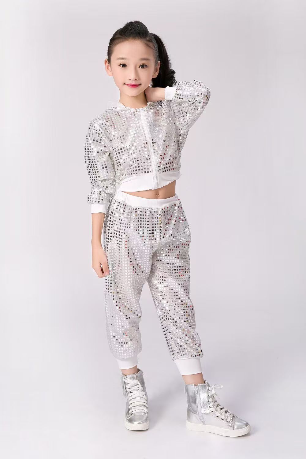 Childrens Sequined Hip-hop Street Dance Performance Cheerleading Team Sportswear