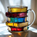 Bemalte Bücher Einzigartige gestapelte Kaffeetasse