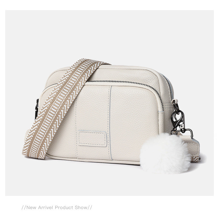 Sac à bandoulière polyvalent en cuir véritable pour femme, nouvelle tendance