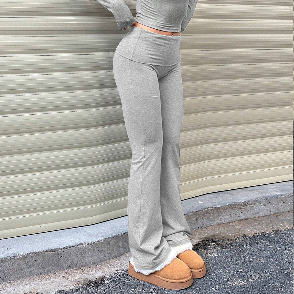 Pantalon bootcut tricoté slim pour femme