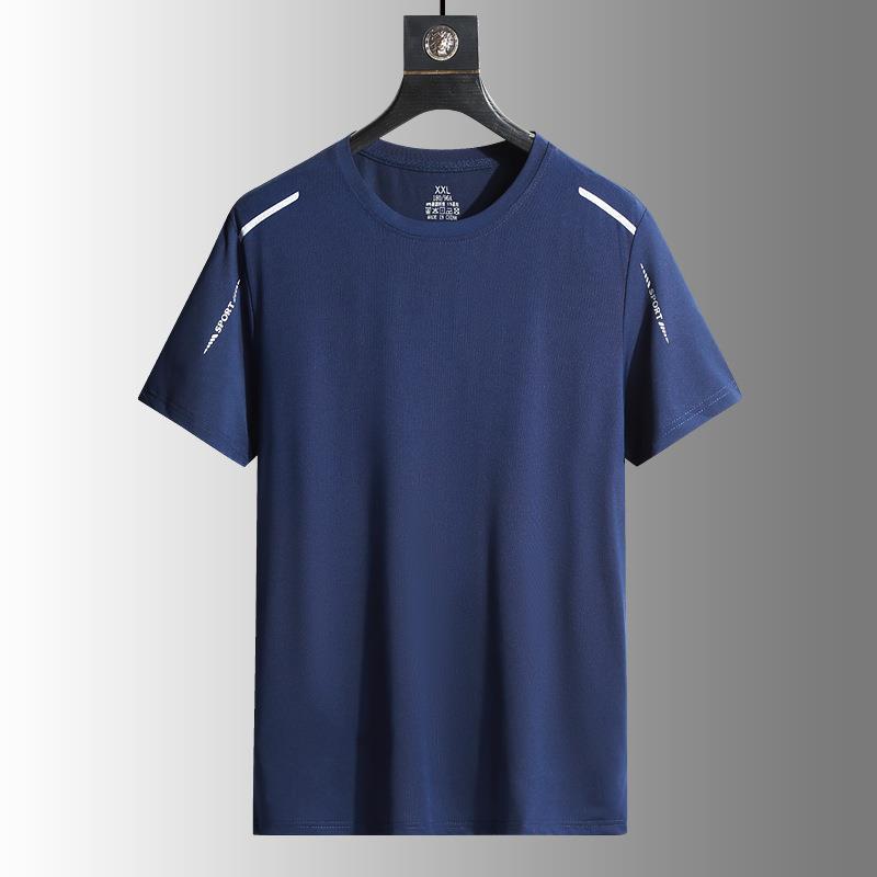 Mens Summer Thin Ice-silk Short-sleeve Shirt