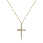 Modeschmuck Kreuz Voll Diamant Krone drehbare Halskette
