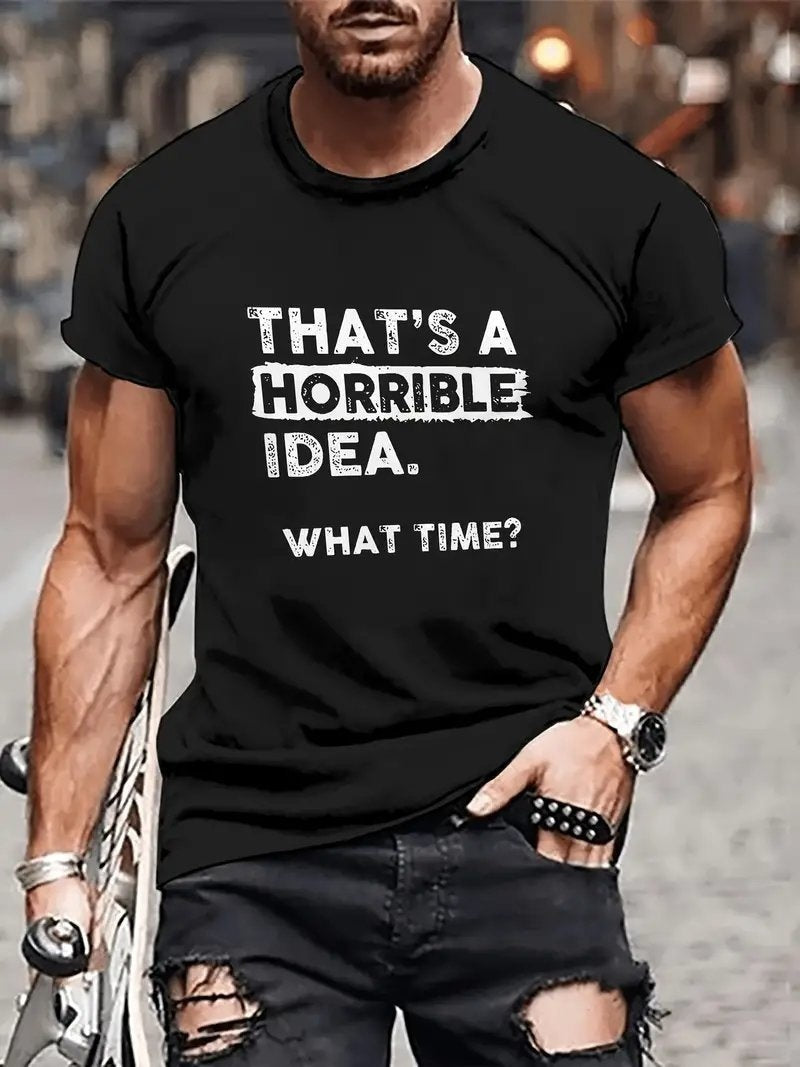 T-shirt à col rond pour hommes Sport Décontracté Bande dessinée Anime