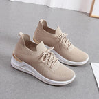 Autumn New Style Wedge Heel Outer Knit Women's Shoes Thick Sole Breathable Casual Shoes