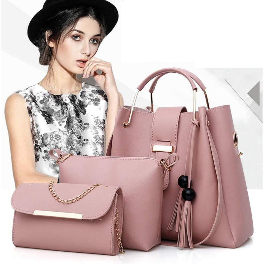 Sac à main et sac à main pour femme, lot de 3, sac à bandoulière, fourre-tout, pochette, sac à anse, sac à bandoulière