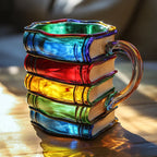 Bemalte Bücher Einzigartige gestapelte Kaffeetasse