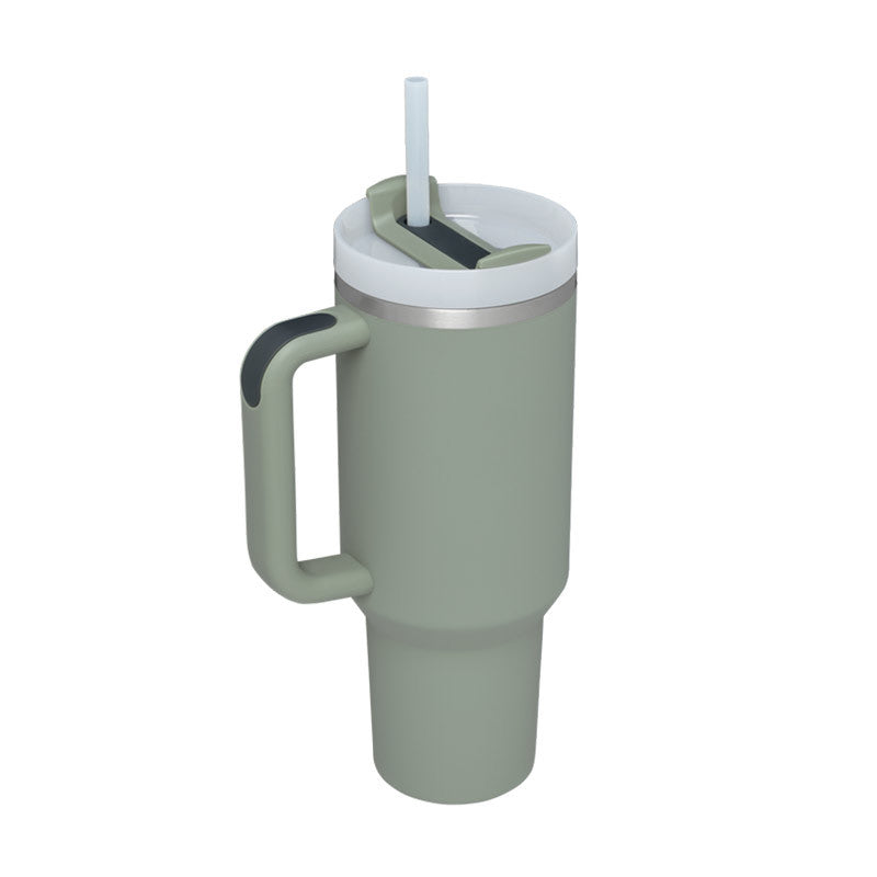 40 oz Becher mit Griff und Strohhalm, isoliert, auslaufsicher, Vakuum-Kaffeetasse aus Edelstahl mit Deckel, konischer Becher, Geschenke für Valentinsliebhaber, geeignet für Auto, Fitnessstudio, Büro, Reisen