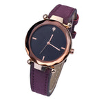 Modische Paare Wassertropfen-geschliffene Diamant-mattierte Lederarmband Quarz Rhombus Uhr für Damen