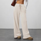 Women's Solid-color Casual Straight-leg Pants