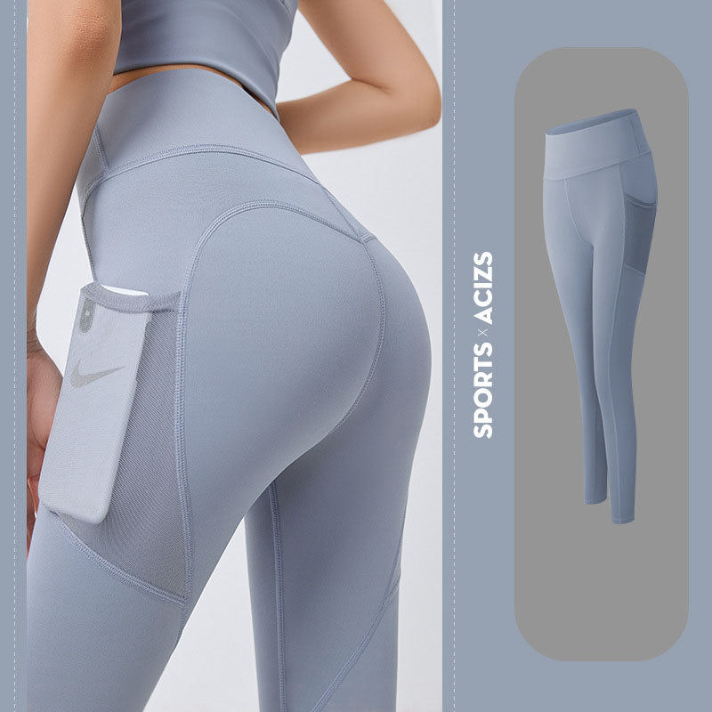 Legging de yoga pour femmes avec poche, leggings de sport, fitness, contrôle du ventre, collants de jogging pour femmes