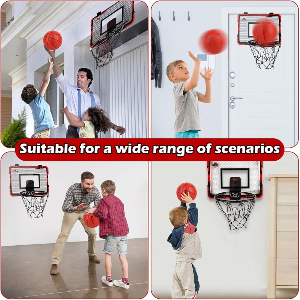 Indoor Basketball Hoop For Kids, Over The Door Mini Basketball Hoops With LED UK
