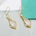 Çift Kadınlar İçin Şık Blingbling - Gözyaşı Damlası Sallantılı Küpe
