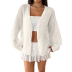 Single-breasted Simple Loose Knitted Cardigan Coat