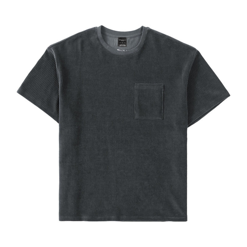 Sports Men's Round Neck Corduroy Casual T-shirt