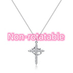 Modeschmuck Kreuz Voll Diamant Krone drehbare Halskette