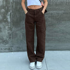 Women's Loose High-waist Straight-leg Casual Trousers