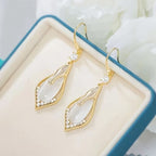 Çift Kadınlar İçin Şık Blingbling - Gözyaşı Damlası Sallantılı Küpe
