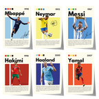 Fußball Stars Poster · Mbappé Neymar Messi Hakimi Haaland Yamal · Sport Wanddeko · Print ohne Rahmen