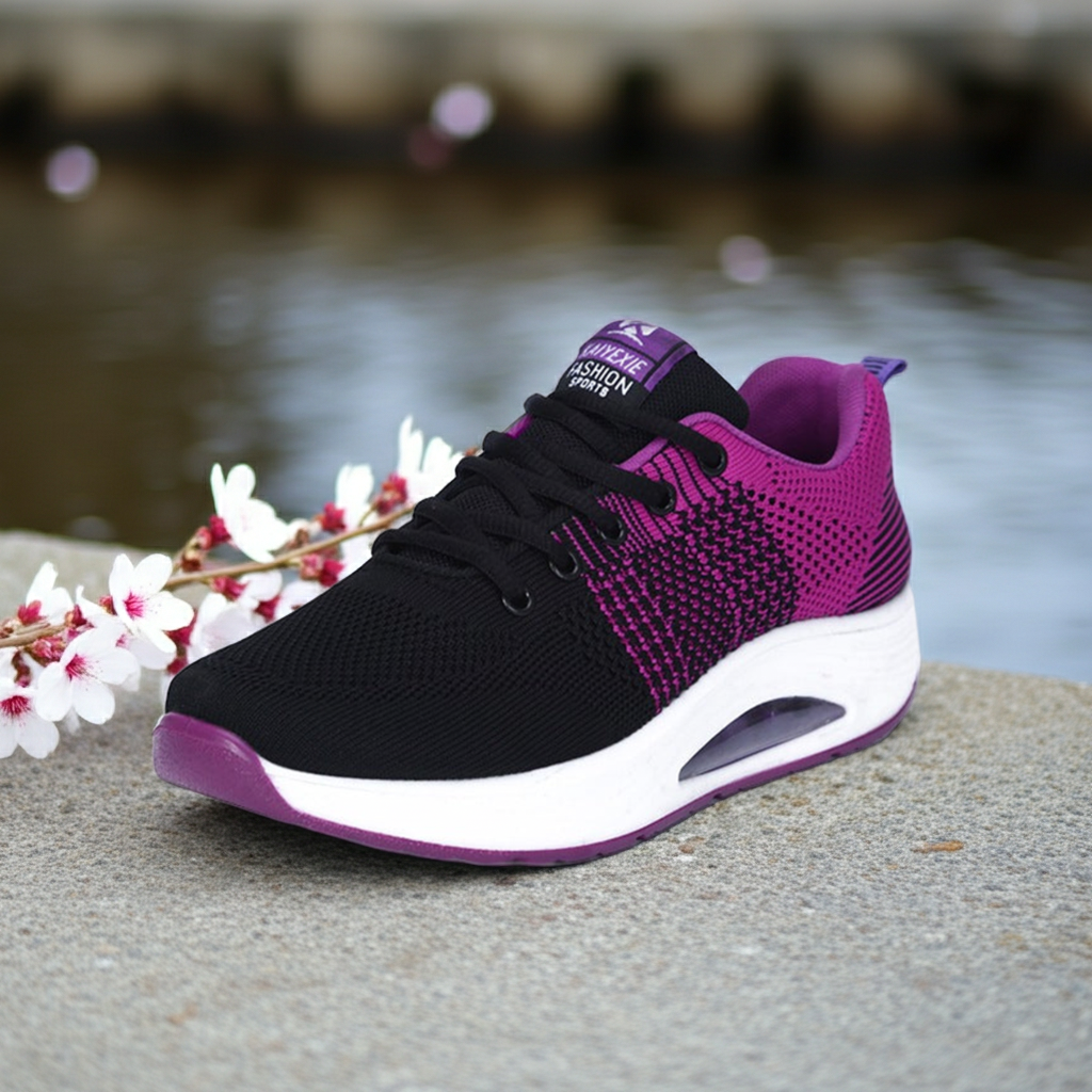 Air permeable dance shoes with flying mesh