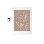 Poster Gesichter Linien und abstrakte Formen als Deko Print ohne Rahmen