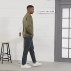 Suede Long Sleeve Zip Up Jacket Men's Casual Outerwear With Full Zip Closure