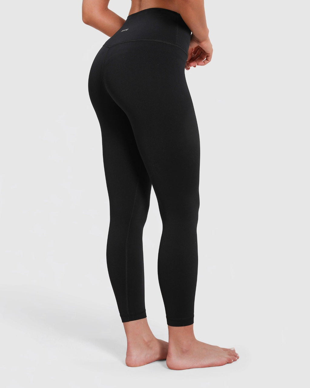 Legging taille haute longueur 3/4 avec poche dissimulée opaque – Noir