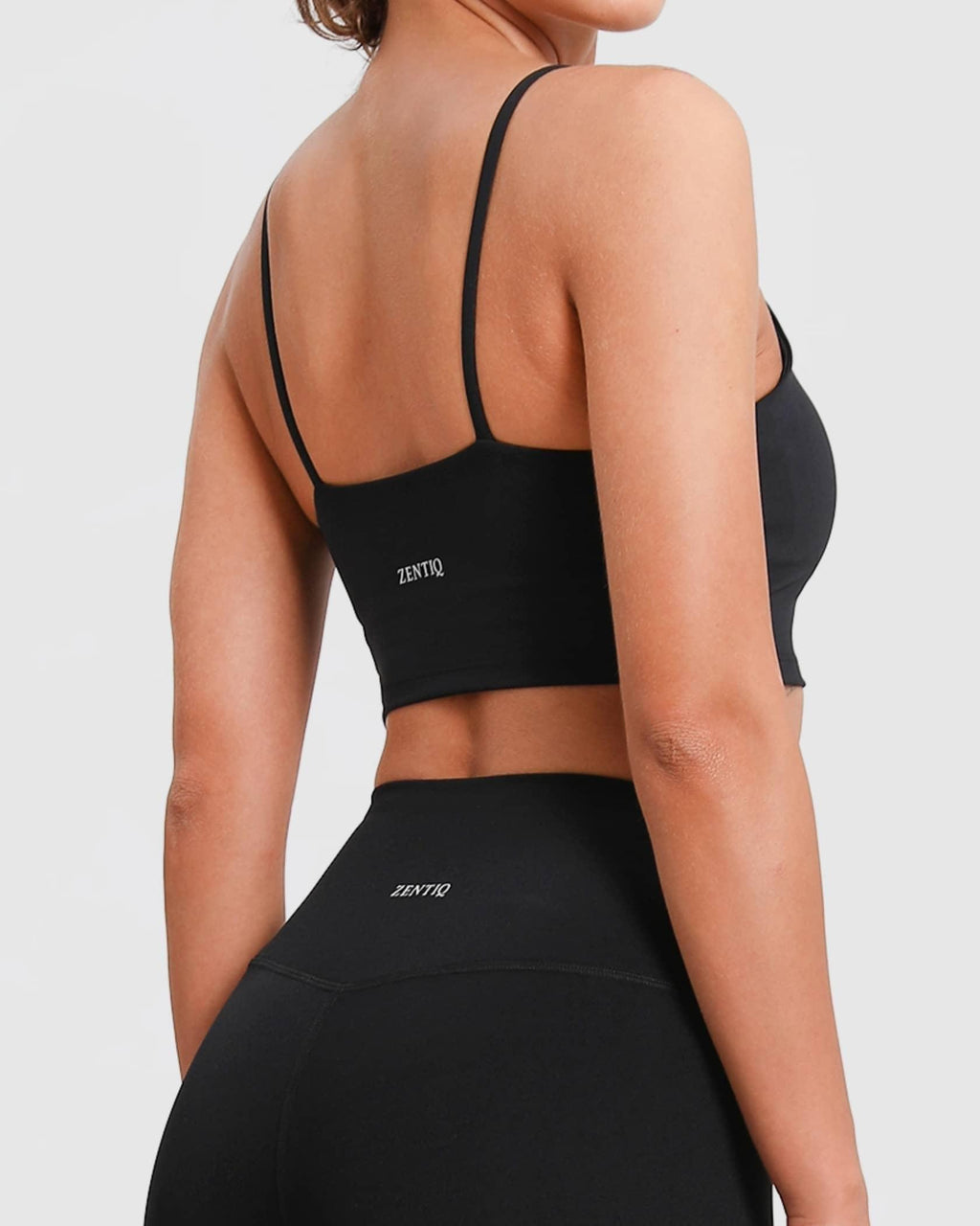 Soutien-gorge de sport à encolure carrée, avec maintien et coussinets amovibles – Noir