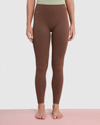 Scrunch Leggings High Waist V-Shape seamless blickdicht – Braun