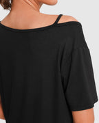 Butter-Soft Shirt mit Cut-Out – Schwarz