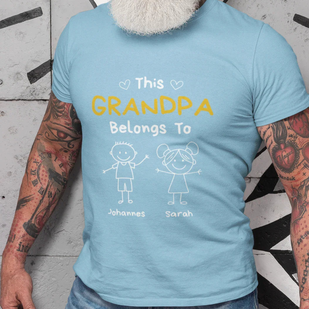 PAPA T-Shirt THIS DAD BELONGS TO personalisiert