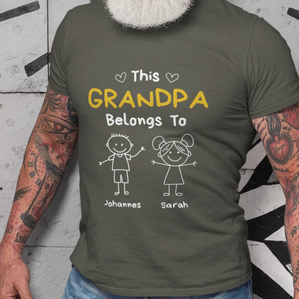 PAPA T-Shirt THIS DAD BELONGS TO personalisiert