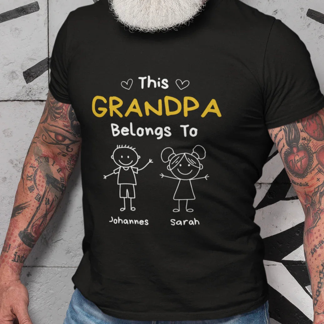 PAPA T-Shirt THIS DAD BELONGS TO personalisiert